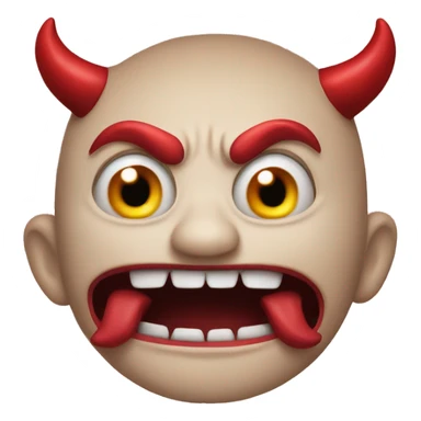 Devil emoji with crazy face sticker