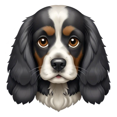 Male english cocker spaniel black and dark silver sticker