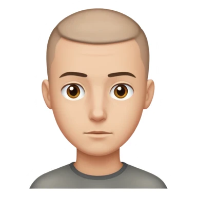 man with buzzcut sticker