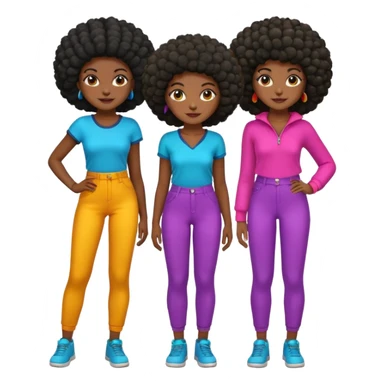Full body big black girls with afros sticker