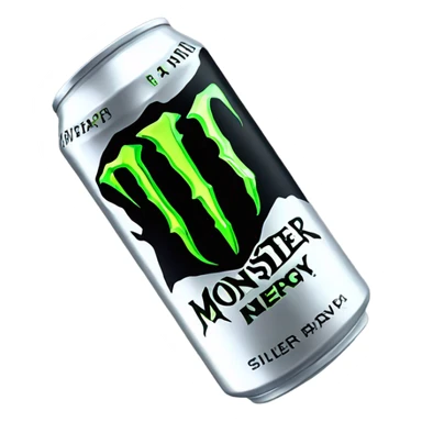 silver can monster energy drink sticker