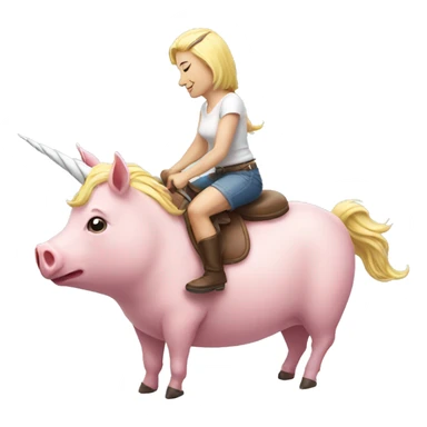 unicorn riding a pig sticker