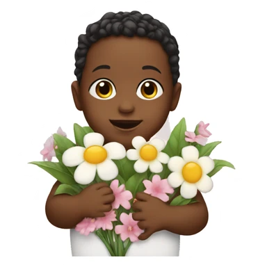 Baby with flowers  sticker
