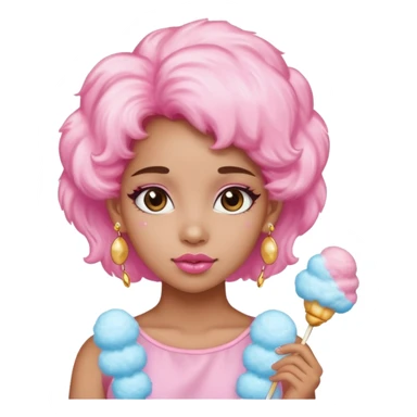 cotton candy girl earringed sticker
