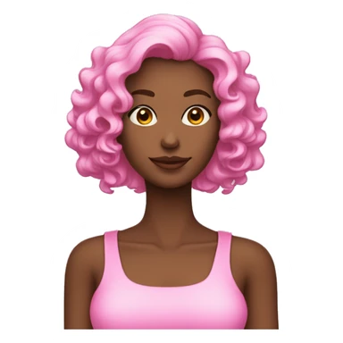 Mulher BRANCA com cabelo LISO rosa sticker