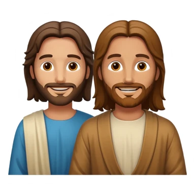 Jesus and a person smiling together sticker