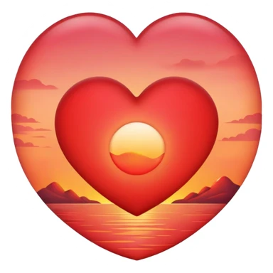 Heart and sunset  sticker
