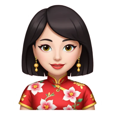 Lady Gaga, wearing cheongsam sticker