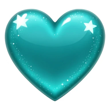 Teal heart with sparkles sticker