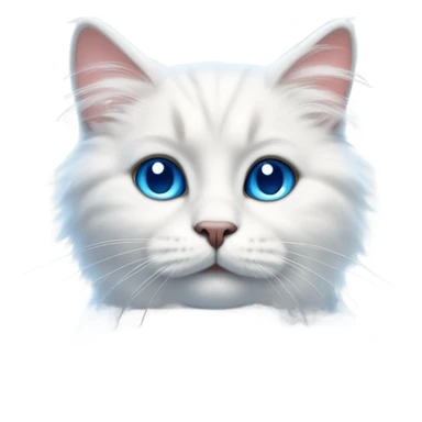 Blind white cat cute sticker