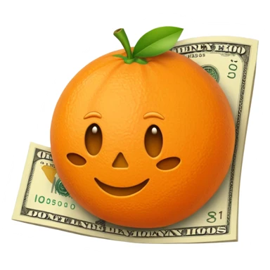 money bill colored orange sticker