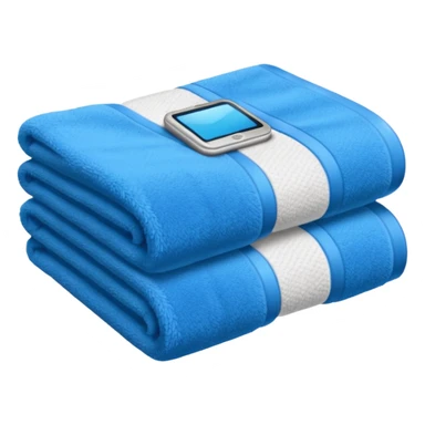 blue hotel room towel sticker