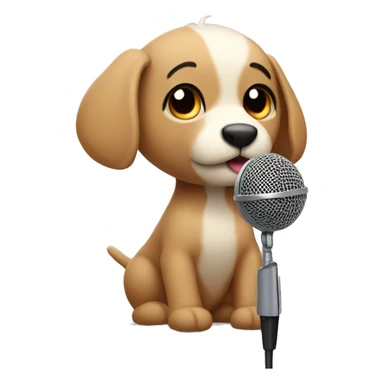 cute/animal/fictional-type carater with a microphone sticker