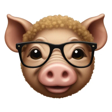 brown pig with glasses and taper afro sticker