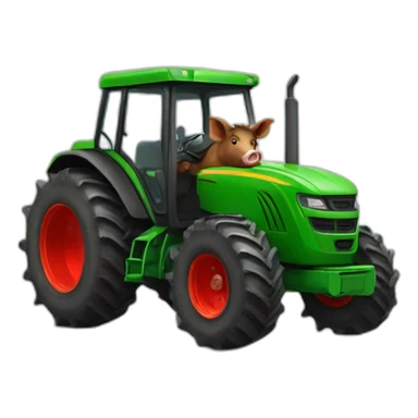boar in tractor sticker
