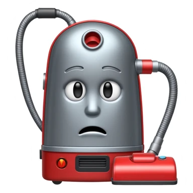 vacuum with a sad face in it sticker