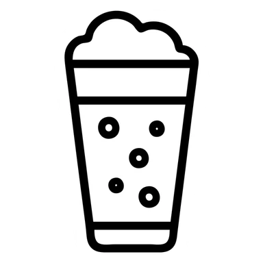 white kvass, poured in a glass, light color, transparent background, icon sticker