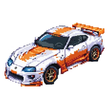 Hot Wheels Toyota Supra dynamic racing pose sticker