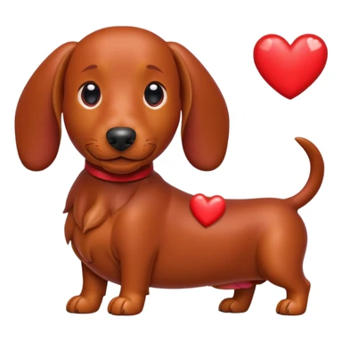 Teckel with hearts  sticker