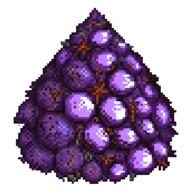 stylized heap of purple spice, glowing slightly, referencing Dune sticker