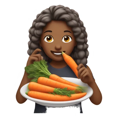 girls eating carrot sticker