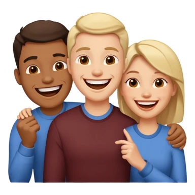 strong team of 3 having fun together sticker