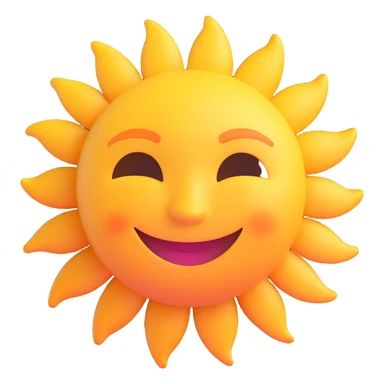 smiling sun 3d emoji style sticker