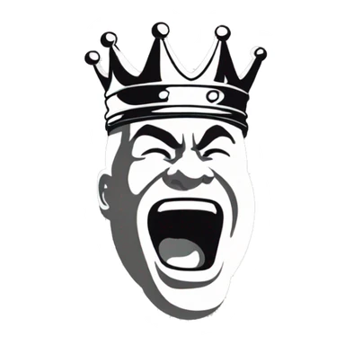 yelling white king sticker