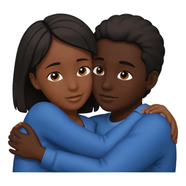 Two people hugging. They are facing each other. Silhouette only.  sticker