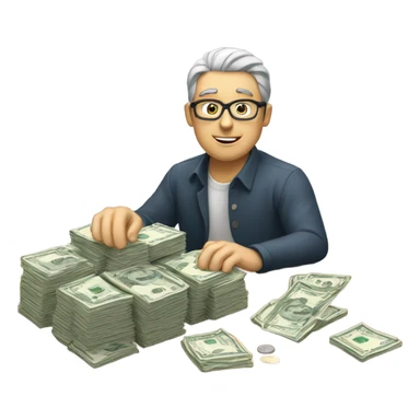 Counting money sticker
