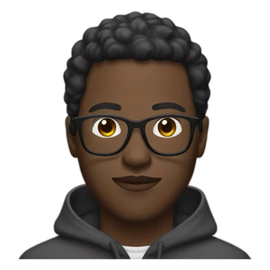 Black man with a hood and glasses sticker