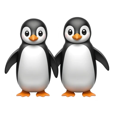 Two penguins holding flippers sticker