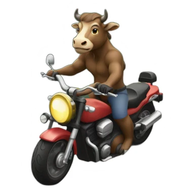 Taureau sur une moto crosse sticker