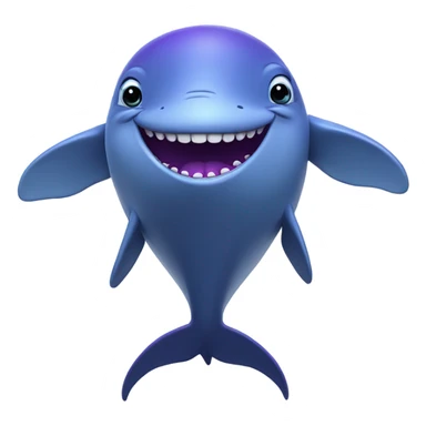 Blue whale purple, open mouth sticker