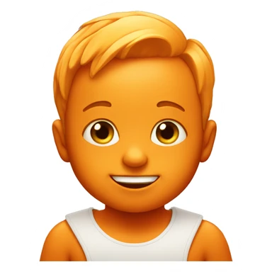 funny orange baby sticker