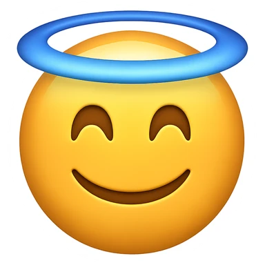 face with halo emoji sticker