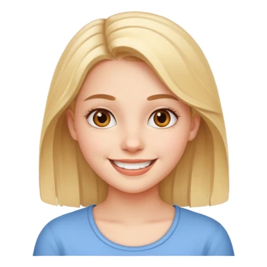 create the head okf the young pretty gitl in ios style smiling sticker