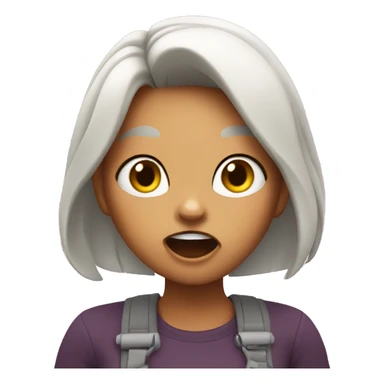 cat girl with her mouth open sticker