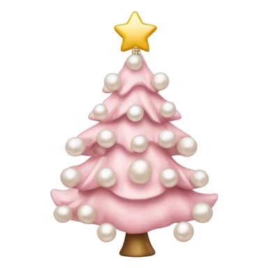 Light pink Christmas tree with pearls  sticker