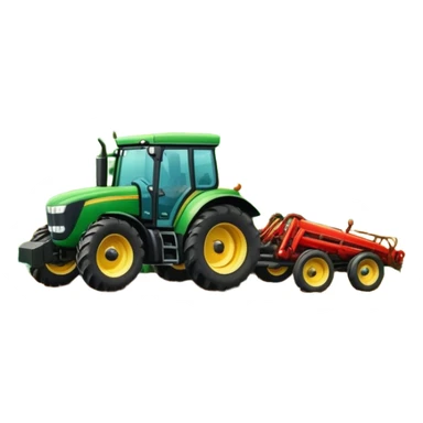 vibrant rural landscape with a tractor plowing fields, inspired by Farming Simulator 22. The design includes lush green fields, a barn, and a scenic countryside with trees and mountains in the distance. Transparent background sticker