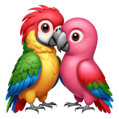 shiny heart kiss parrot sticker