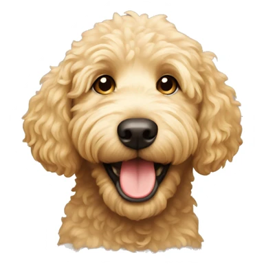 Smiling golden doodle sticker