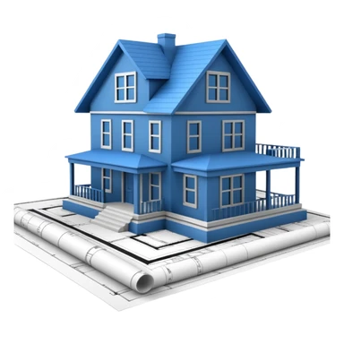 architect blueprints of a house only on paper sticker