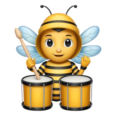 drum player bee sticker