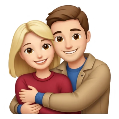 couple hug with warm smiles sticker