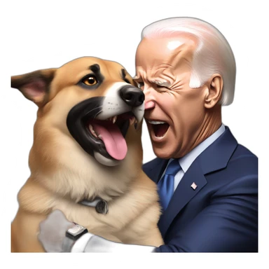 Joe biden being bit by german sheppard sticker