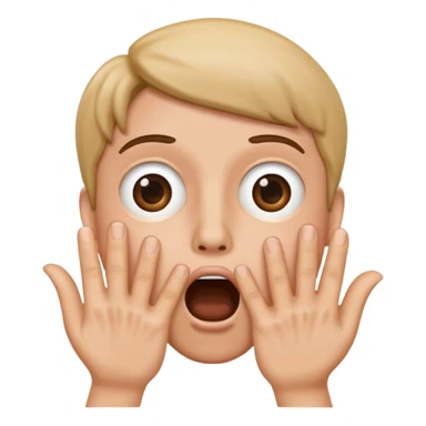 Shocked hands over mouth sticker