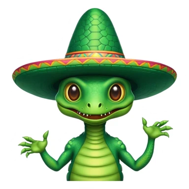 Reptilian alien with a sombrero  sticker