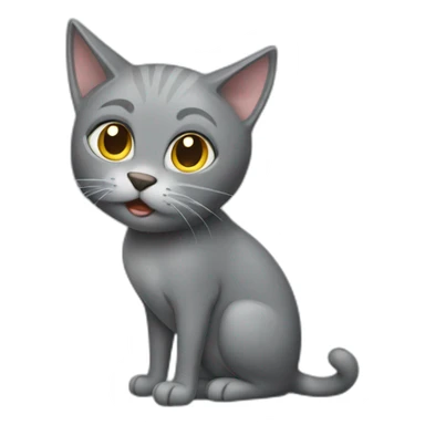 Grey cat peeing sticker