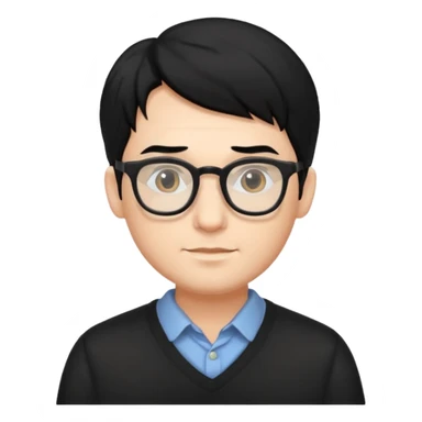 Man with glasses and black hair  sticker